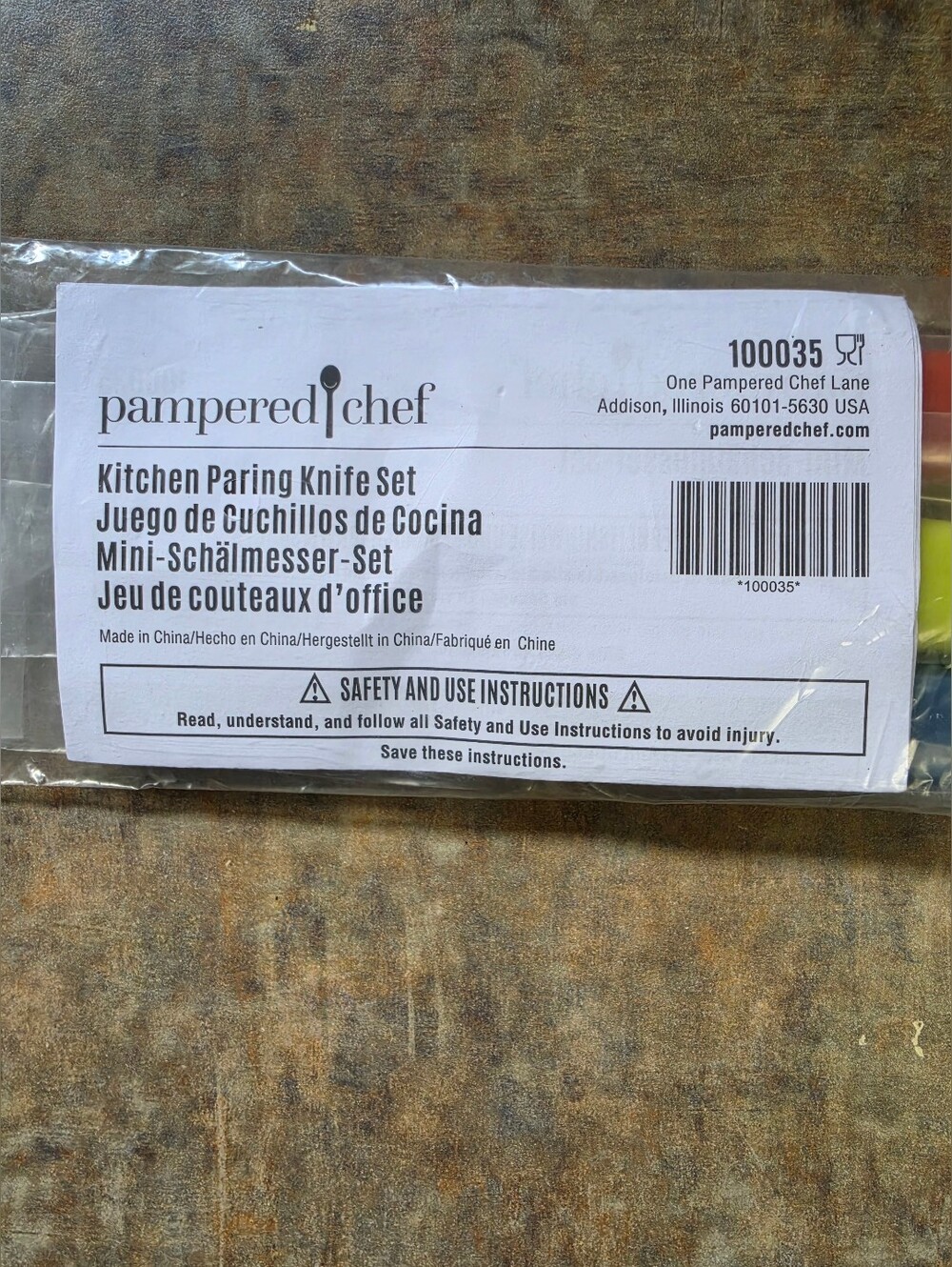Pampered Chef Kitchen Paring Knife Set Of 3 #100035